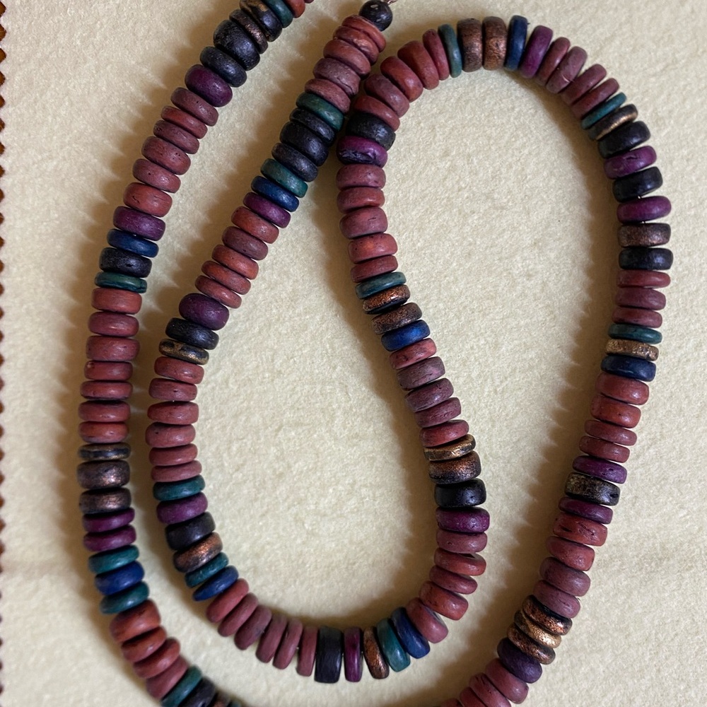 Southwestern Style Heishi Bead Necklace 24” Earth Tones - Picture 2 of 6